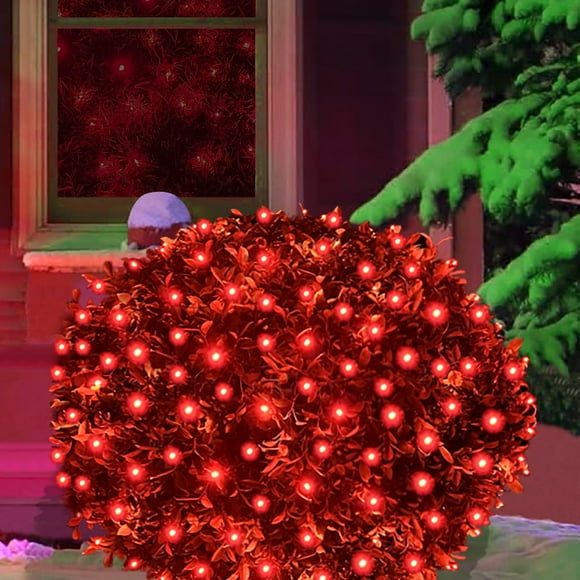 Luces de red navideñas rojas HISHINY de 1,8 x 1,8 m, 144 LED, para exteriores