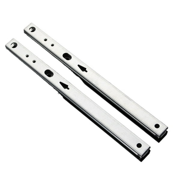 1Pair Micro Drawer Slide Ball Guide Two Sections 17mm Wide Steel Fold Drawer Steel Ball Slide Rail