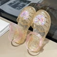 thumbnail image 4 of CYRBOKO Little Girls Summer Jelly Sandals, Princess Soft Soled Closed Toe Beach Flat Shoes Gold Size 11(Little Kids), 4 of 7