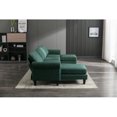 thumbnail image 3 of Convertible Sectional Sofa, L-Shaped Couch with Soft Seat and Modern Cotton Fabric for Small Space, Living Room Settee with Comfortable Backrest, Emerald, 3 of 7