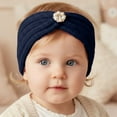 thumbnail image 2 of Baby Girl Headbands Winter Girls Soft Knitted Headband Stretchy Lined Ear Warmer Head Wrap Elastic Bandana Cozy Warm Cold Weather Accessory for Toddler Kids Headbands for Girls Navy One Size, 2 of 4