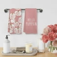 thumbnail image 4 of 2PCS Fall Hello Pumpkin Farmhouse Kitchen Towels and Dishcloths Sage Green Fall Pumpkin Decor Dish Hand Tea Towels for Bathroom Kitchen, Autumn Aesthetic Neutral Fall Decor, 16x24 Inch, 4 of 7