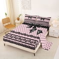thumbnail image 2 of Erosebridal Black Bowtie Full Size Sheets,Retro Floral Abstract Geometric Dots Bed Sheets For Kids Girls 4pcs, 2 of 6