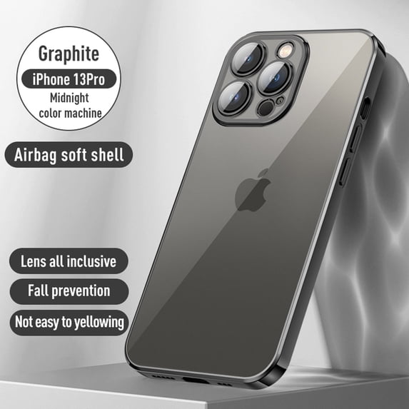 TECH CIRCLE Clear Case Compatible with iPhone 13 Pro Case, Crystal-Clear Shockproof Thin Silicone Case, Yellowing-Resistant Slim Transparent TPU Phone Case, Project Zero Series, Clear, 6.1 in, Black