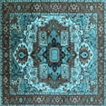 thumbnail image 1 of Ahgly Company Indoor Square Oriental Light Blue Industrial Area Rugs, 6' Square, 1 of 4