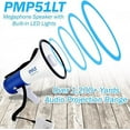 thumbnail image 4 of Pyle Compact Portable PA Megaphone Speaker - 50W Handheld Bullhorn W/ LED Flashlight, Alarm Siren, 4 of 6