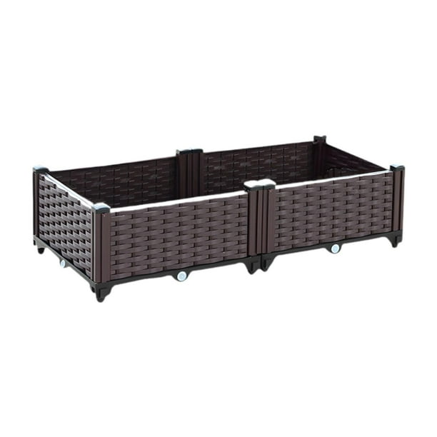 Contenedor de plantas de cama de jardín práctico, fácil ensamblaje conveniente, caja de plantadores de plantación al aire libre para patio de 80cmx40cmx22cm