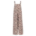 thumbnail image 4 of Neewe Women's Casual Loose Overalls Jumpsuits One Piece Sleeveless Printed Wide Leg Long Pant Rompers With Pockets-Khaki M, 4 of 6