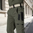 thumbnail image 6 of Multi Pocket Cargo Pants Mens Work Trousers Straight Leg Utility Pants Solid Color Casual Hiking Pants Long Pants for Men, 6 of 6
