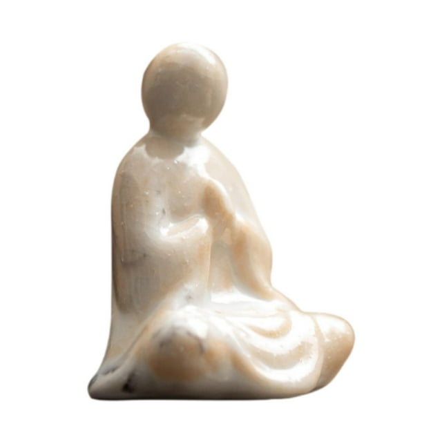 Mini estatua de Buda, pequeña escultura, mascota de té, kungfu, colección de cerámica de escritorio Estilo A