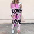 thumbnail image 2 of lcziwo Weekly Prime 2 Piece Joggers Sets for Women Plus Size Long Sleeve Crew Neck Tops Matching Drawstring Sweatpants with Pockets Sets Valentine's Day Love Heart Print Lounge Suits,Multicolor,XXXL, 2 of 5