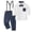 Blue, variant on Baby Toddler Kids Boy Clothing Set Boys Spring Fall Button Front Long Sleeve Elastic Waist 2T 3T 4T 5T Everyday Outfit 2 Pcs