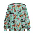 thumbnail image 5 of Yuyamidu Oversized Graphic Sweatshirt for Women Floral Dachshund Women's Novelty Sweatshirts with Pocket Long Sleeve Pullover Crewneck Loose Fit Shirt Home Office Party Clothing 2XL, 5 of 7