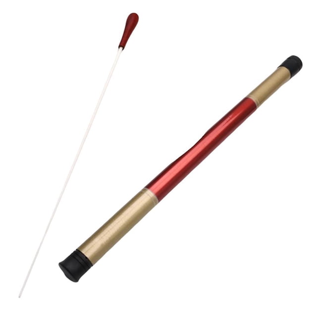 Seitruly Bastón de orquesta de música con mango de sándalo rojo y funda de tubo Cables de audio/vídeo