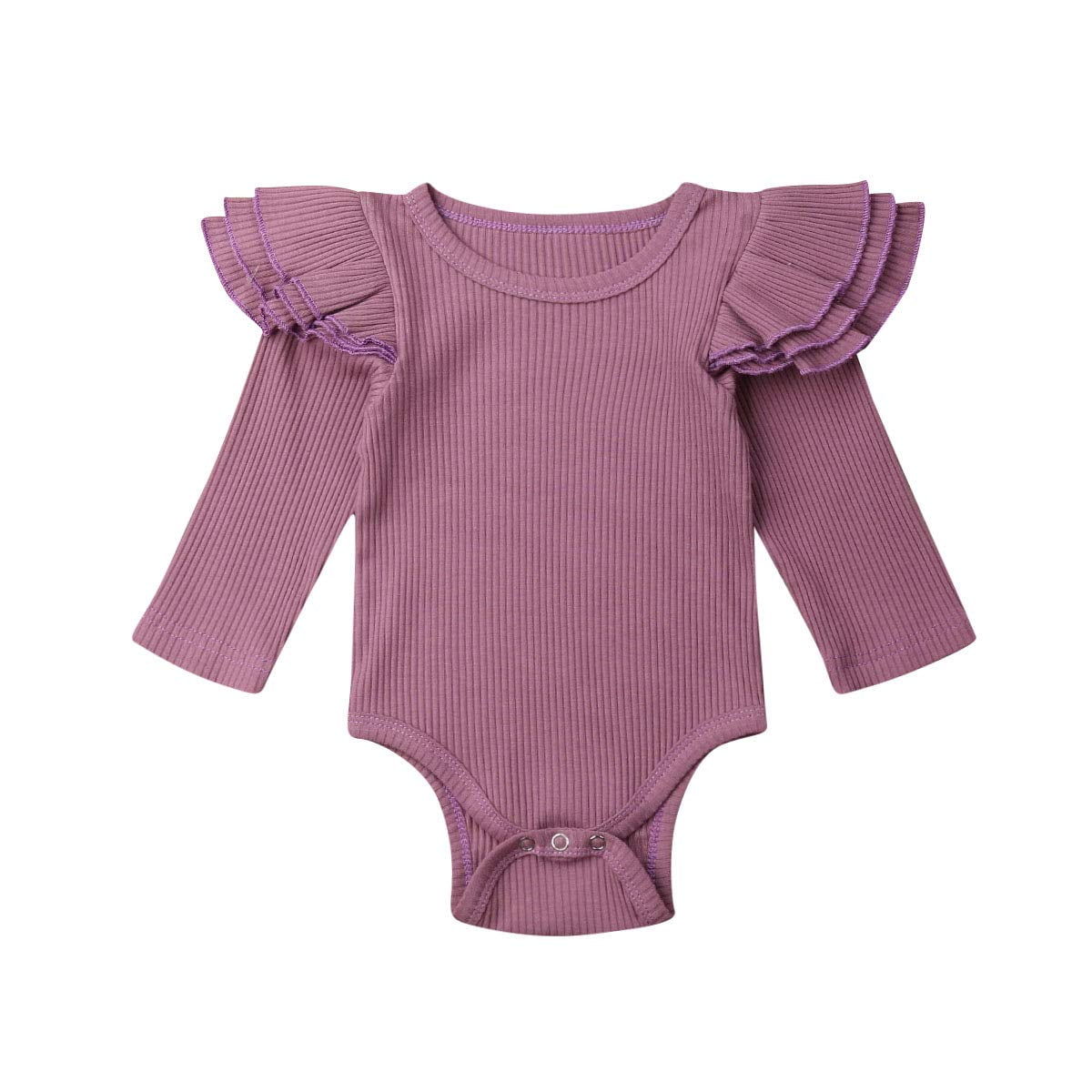 long sleeve ruffle romper baby