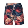 thumbnail image 4 of Lsque Mens Swim Trunks Skull With Roses And Sunglasses Pattern - Bathing Suit Compression Liner - Beach Swim Shorts Swimwear - (S-3XL) - Stretch Quick Dry -XX-Large, 4 of 9