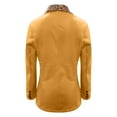 thumbnail image 7 of Women's Velvet Blazer, Leopard Print Collar Jacket, Single Button Slim Fit Blazer, Long Sleeve Business Blazer, Notch Lapel Work Jacket, Fashion Office Wear, Classic Style Blazer Yellow, 7 of 7