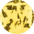 thumbnail image 1 of Ahgly Company Indoor Round Abstract Yellow Modern Area Rugs, 6' Round, 1 of 4