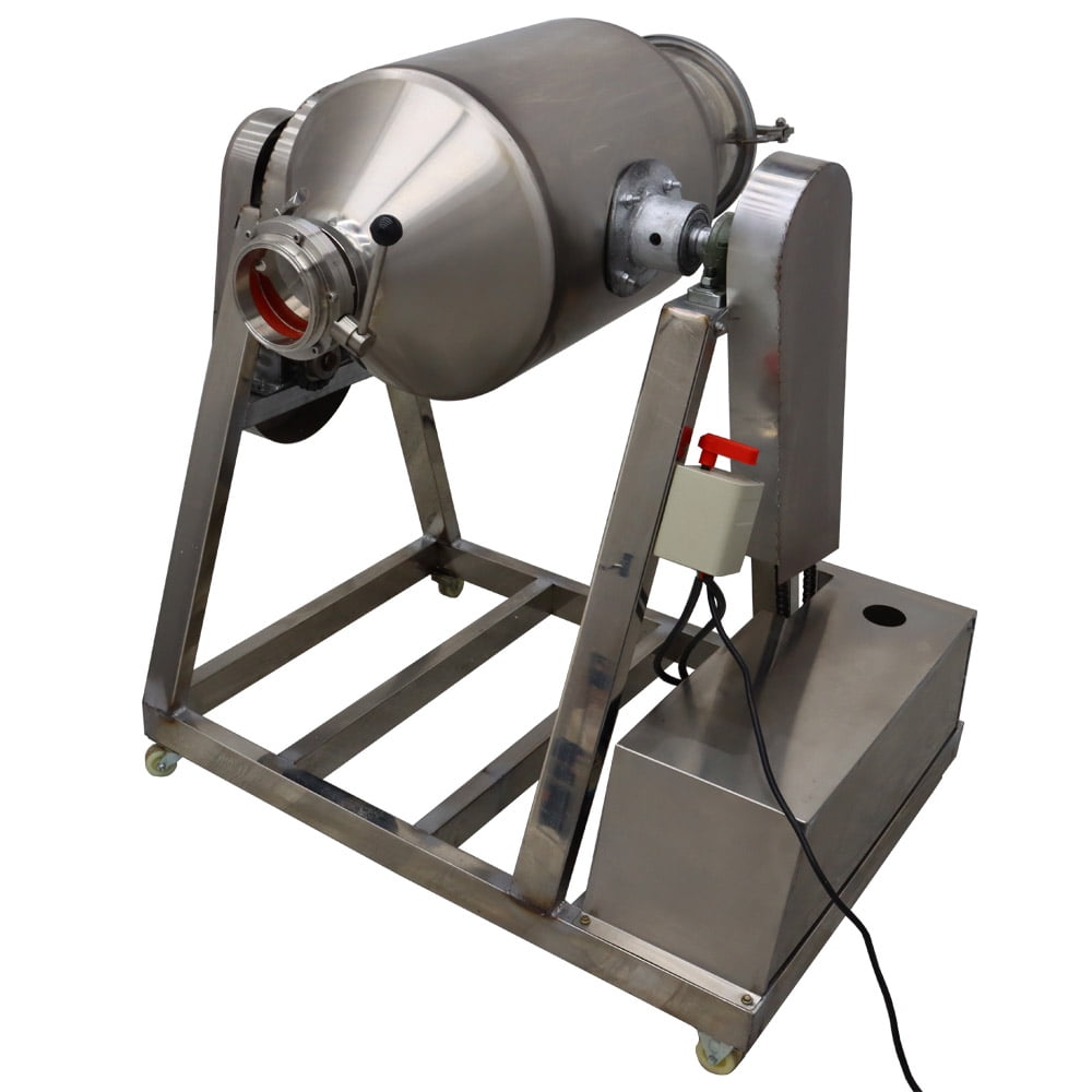 60L Drum Dry Powder Mixer Metal Metallurgy Powder Blender Particle Mixing Machine 110V Stainless Steel