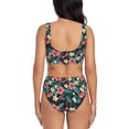 thumbnail image 3 of Honeii Green Tropical Leaves Print Women’s Bikini Set,Two Piece Swimsuit Bathing Suits,Stylish High Elasticity Swimwear for Beach and Pool, 3 of 7
