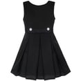 thumbnail image 2 of Sunny Fashion Girls Dress Black Button Back School Uniform Pleated Hem 7 Years, 2 of 4