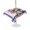 White Dark Blue, variant on Outdoor Tablecloth with Umbrella Hole for Patio/Picnic/Party/Camping, USA 4th of July Waterproof Table Cloth Square Cover Washable, Floral Patriotic Grey Wooden (54"x 54")