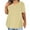 Yellow, variant on Hvyesh Plus Size Tops for Women Eyelet Short Sleeve Blouses Casual V Neck Shirts Loose Fit Solid Tunic Tops