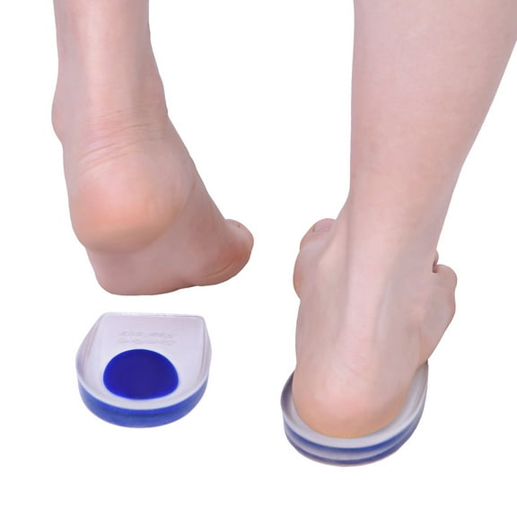 OTVIAP Heel Lift Insert Shoes Pad, Men Insoles,Silicone Gel Insoles Height Increase Foot Orthotic Arch Support Heel Pads Blue