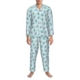 thumbnail image 3 of Hirioo Sea Turtle for Men's Pajama Sets 2 Piece Pjs Men's Long-Sleeved Pajama Set Button Down Sleepwear,S-XXL-Medium, 3 of 7