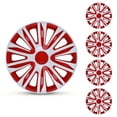 thumbnail image 5 of 14" Set Of 4 Universal Wheel Rim Cover Hubcaps Snap On Hubcaps Full Hub Caps fit R14 Tire & Steel Rim (4 Pack)-WHITE LACQUER & RED LACQUER, 5 of 10