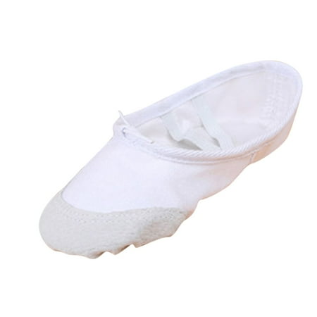 

BELLZELY Toddler Shoes for Girls Clearance Girls Ballet Elastic Band Dance Shoes Canvas Gymnastics Flats Split Sole Shoes