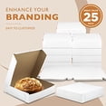 thumbnail image 5 of [25 Pack] White Pie Boxes 10x10x2.5" Square Bakery Boxes for Cookies, Cheesecake, Chocolate Covered Strawberries, Dessert, Macaroon, Bread Bulk Paper Cardboard Sweet Boxes for Surprises and Pastries, 5 of 6