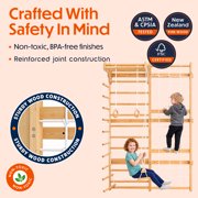 Avenlur Neem Swedish Ladder Wall Gym Adult & Kids Climbing Wall 8-in-1 kids home gym: climbing wall kids love, indoor swing for kids, pull up bar for kids, stair slides indoor for kids (94.5 in)