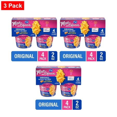 Kroger Original Mac and Cheese 2.05 oz - 4 Cup/Tub/Bowl - 3 Pack