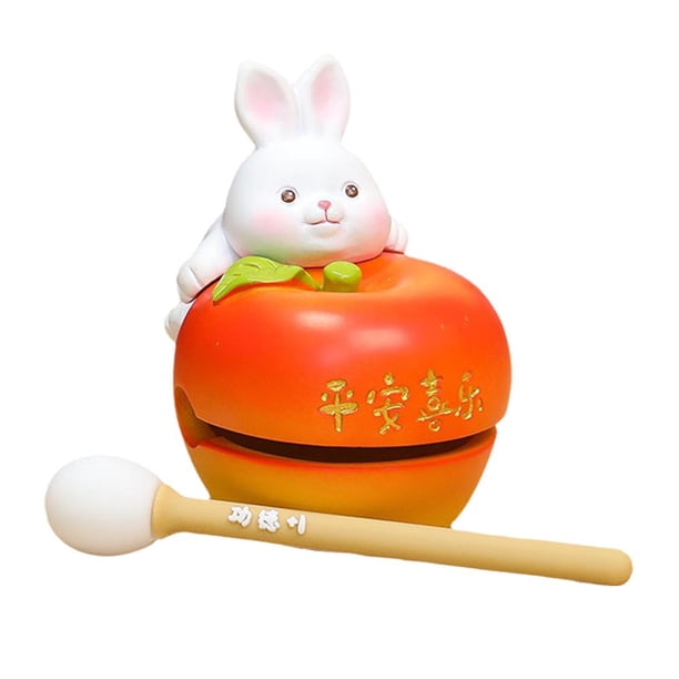 TQEHS Instrumento de percusión de pez, tambor zen de bloque de templo de pez chino, tambor de templo de dragón de madera de bloque de templo chino, animal de dibujos animados K8G9