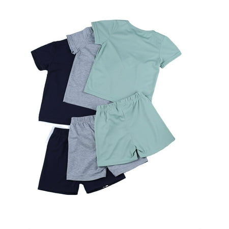 

3pcs Casual Animal Print Round Neck Short Sleeve Multicolor Toddler Boy Two-piece Outfits ( Boy s)