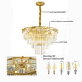 thumbnail image 6 of Luxury K9 Crystal Chandelier Flush Mount LED Light Ceiling Lamp Pendant Lighting, 6 of 12