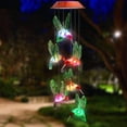 thumbnail image 4 of Morttic Color-Changing LED Solar Mobile Wind Chime LED Changing Light Color Waterproof Six Hummingbird Wind Chimes for Home Party Night Garden Decoration (Hummingbird), 4 of 7