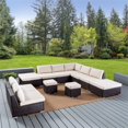 thumbnail image 3 of Santa Rosa 7 Seater Sectional Set with Aluminum Frame/Cushions Multibrown/Beige, 3 of 30