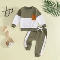 thumbnail image 2 of TOWED22 Toddler Baby Boy Fall Winter Clothes Contrast Color Long Sleeve Pockets Sweatshirt Pants Set Cute 2Pcs Outfit Set(Blazer,0-6 M), 2 of 6