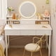thumbnail image 3 of Storage Lacquer Dressing Table Container Items Cabinet Classic Dressing Table Girl Organizers Mdf Penteadeira Dressers Bedroom My Lux Decor Round, 3 of 25