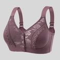 thumbnail image 4 of mgoYE Women's Full Coverage Wireless Bra Comfort Minimizer Bras Plus Size Floral Pattern Support(Purple,52), 4 of 4