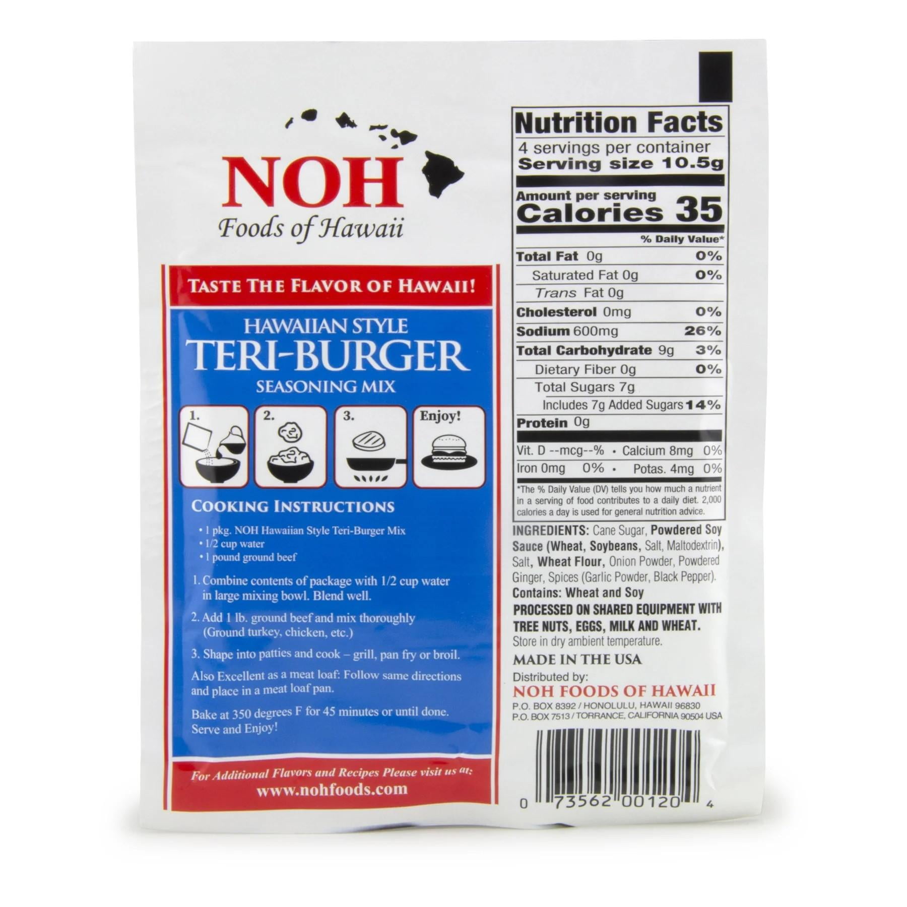NOH Foods of Hawaii Seasoning Mix- Teri-Burger, 1.5 oz