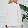thumbnail image 7 of YYDGH Womens Button Down Shirts Long Sleeve Casual Chiffon Blouses Loose Pleated Collared Work Office Tops White S, 7 of 7