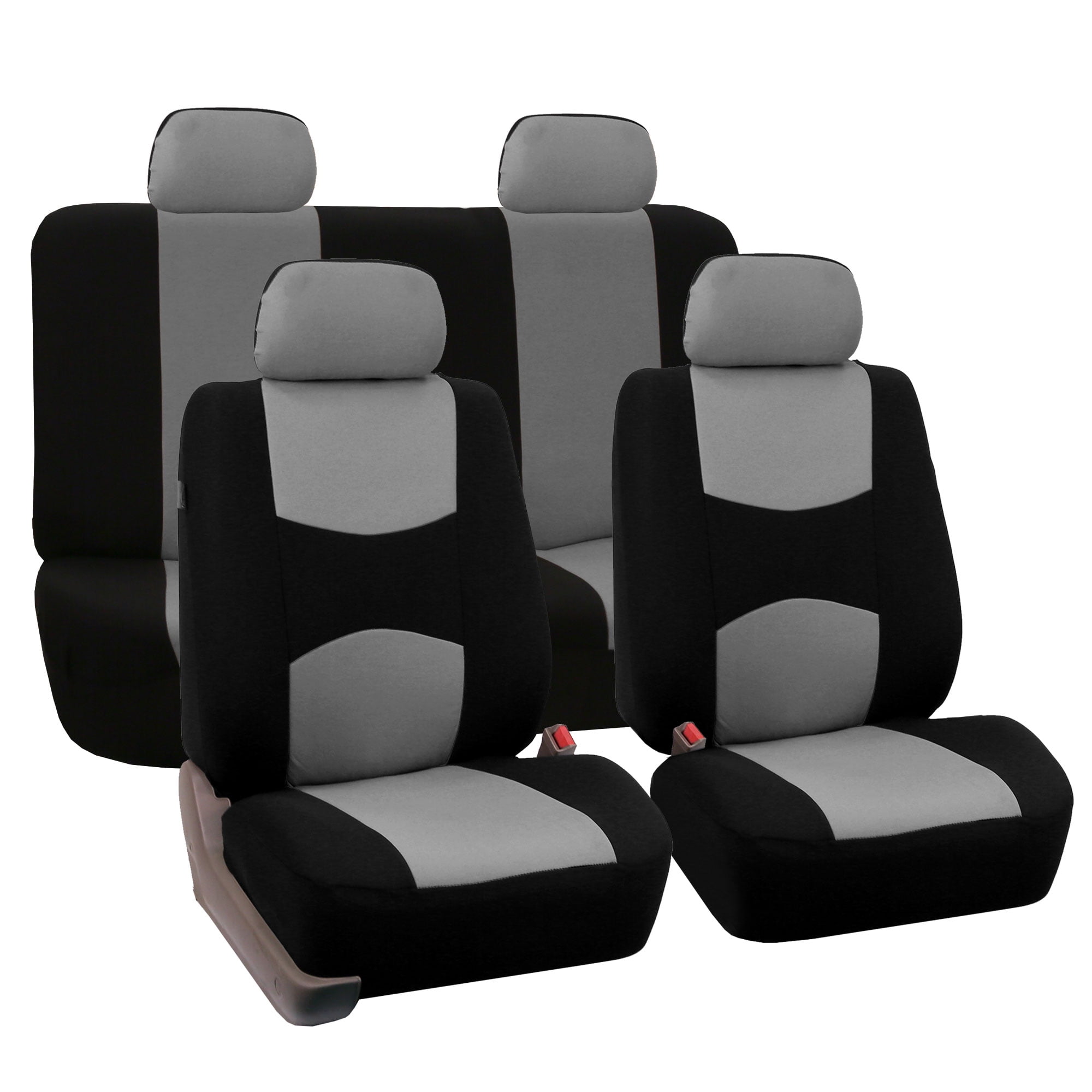 Truck SUV Fit Most Car or Van FH Group FH-FB063115 Full Set Sports Fabric Car Seat Covers Solid Black Airbag Compatible and Split Bench