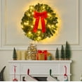thumbnail image 5 of Joyfy 3 Pcs 19" Christmas Pre-Lit Wreath with LED Lights with Ribbon, for Front Door Decoration and Indoor Outdoor Christmas Decorations Window Door, 5 of 7