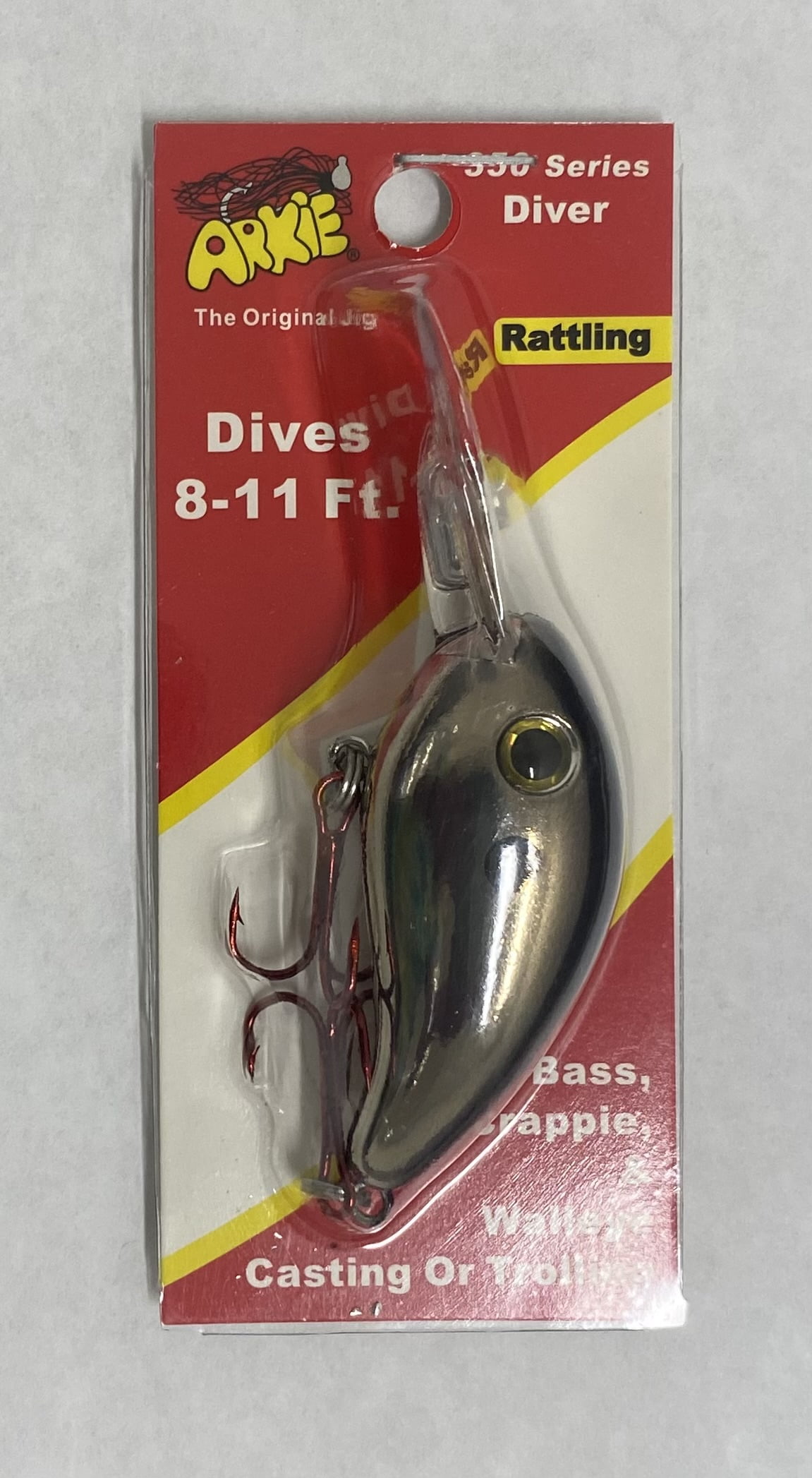 Arkie Lures 350 Series Crankbait Fishing Lure, Black Shiner