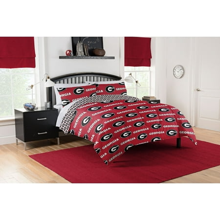 NCAA Georgia Bulldogs Bed in Bag Set, Full Size, Team Colors, 100% Polyester, 5 Piece Set