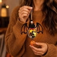 thumbnail image 4 of 3Pcs Halloween Wooden Pendant, Fufafayo Halloween Wooden Pendant With Lights, Hanging Wood Decor for Fall Autumn Home, Spooky Glowing Lantern Ornament for Wall Door Window, Halloween Party Decoration, 4 of 5