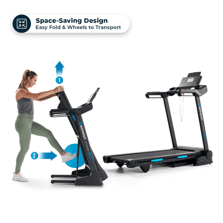 Echelon - Stride 30 Sport Smart Foldable Exercise Treadmill with Cushioned Deck - Black